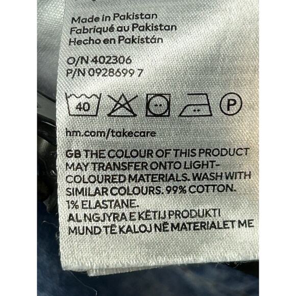 H&M Wide Leg Hi Waist Jeans Girls 20 Womens 2 Blue Denim Hippie‎ Festival - Picture 8 of 9